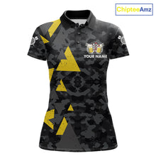 Load image into Gallery viewer, Darts and beer aim for fun drink for cheers darts polo shirt for women with custom darts team graphics.