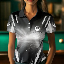 Load image into Gallery viewer, Personalized Thunder Lightning Cobra Snake Women Billiard Shirts, 8 Ball Billiard Team Jerseys |White TDM3609