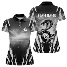 Load image into Gallery viewer, Personalized Thunder Lightning Cobra Snake Women Billiard Shirts, 8 Ball Billiard Team Jerseys |White TDM3609
