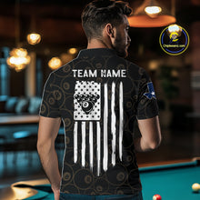 Load image into Gallery viewer, Personalized Texas Flag 8 Ball Pool Shirt For Men Custom US Flag Billiard Jersey Polo &amp; 1/4 Zip TDM6137