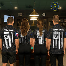 Load image into Gallery viewer, Personalized Texas Flag 8 Ball Pool Shirt For Men Custom US Flag Billiard Jersey Polo &amp; 1/4 Zip TDM6137