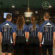 Load image into Gallery viewer, Blue Funny 8 Ball Pool US Flag Billiard Shirt For Men Custom Billiard Team Jersey Polo &amp; 1/4 Zip TDM6365