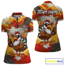 Load image into Gallery viewer, Personalized Funny Turkey Dartboard Shirt For Women Custom Thanksgving Darts Jersey, Darts Gift TDM5050