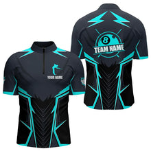 Load image into Gallery viewer, Billiard Jerseys For Men Custom Polo &amp; Quarter-Zip Billiard Team Shirt, 8 Ball Pool Shirt|Turquoise TDM3614