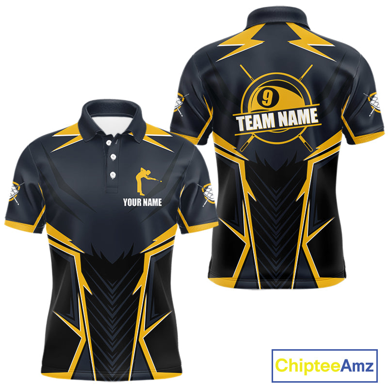 9 Ball Billiard Jerseys For Men Custom Polo & Quarter-Zip Billiard Team Shirts, 9 Ball Pool Shirt TDM3615