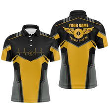 Load image into Gallery viewer, Personalized Billiard 8 Ball Wings Short Sleeve Men's Shirts,  Billiard Jerseys Tournament |Yellow TDM2303