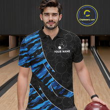 Load image into Gallery viewer, Texas Flag Blue Camo Bowling Shirt For Men Custom Patriotic Bowling Team Jersey Polo &amp; 1/4 Zip TDM6387