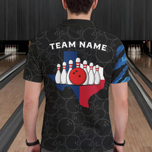 Load image into Gallery viewer, Texas Flag Blue Camo Bowling Shirt For Men Custom Patriotic Bowling Team Jersey Polo &amp; 1/4 Zip TDM6387