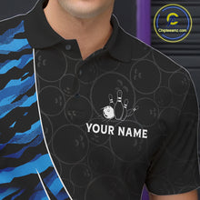 Load image into Gallery viewer, Texas Flag Blue Camo Bowling Shirt For Men Custom Patriotic Bowling Team Jersey Polo &amp; 1/4 Zip TDM6387
