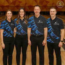 Load image into Gallery viewer, Texas Flag Blue Camo Bowling Shirt For Men Custom Patriotic Bowling Team Jersey Polo &amp; 1/4 Zip TDM6387