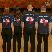 Load image into Gallery viewer, Texas Flag Blue Camo Bowling Shirt For Men Custom Patriotic Bowling Team Jersey Polo &amp; 1/4 Zip TDM6387