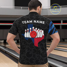 Load image into Gallery viewer, Texas Flag Blue Camo Bowling Shirt For Men Custom Patriotic Bowling Team Jersey Polo &amp; 1/4 Zip TDM6387