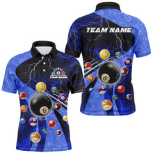 Load image into Gallery viewer, 3D Billiard Balls Pool Shirts For Men Customized Lightning Billiard Jerseys Shorts Sleeve |Blue TDM2329