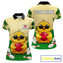 Load image into Gallery viewer, Custom Cute Chicken Summer Bowling Shirts For Women, Funny Bowling Team Jersey Polo &amp; 1/4 Zip TDM6591