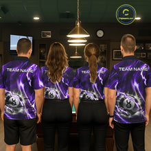 Load image into Gallery viewer, Purple 8 Ball Thunder Lightning Billiard Shirt For Women Custom Pool Team Jersey Polo &amp; Quarter Zip TDM6171