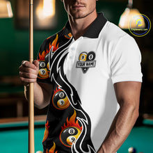 Load image into Gallery viewer, Custom Flame 8 Ball 9 Ball Billiard Shirt For Men, Billiard Pool Team Jersey Polo &amp; 1/4 Zip Shirt TDM6175
