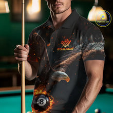 Load image into Gallery viewer, Personalized Fire 8 Ball Eagle Billiard Shirt For Men Custom Pool Team Jersey Polo &amp; 1/4 Zip TDM6407