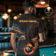 Load image into Gallery viewer, Personalized Fire 8 Ball Eagle Billiard Shirt For Men Custom Pool Team Jersey Polo &amp; 1/4 Zip TDM6407
