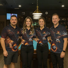 Load image into Gallery viewer, Personalized Fire 8 Ball Eagle Billiard Shirt For Men Custom Pool Team Jersey Polo &amp; 1/4 Zip TDM6407