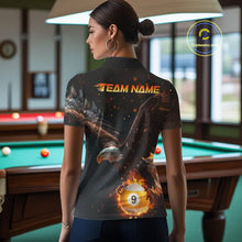 Load image into Gallery viewer, Custom Fire 8 Ball &amp; 9 Ball Pool Eagle Billiard Shirt For Women, Billiard Team Jersey Polo &amp; 1/4 Zip TDM6409