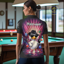 Load image into Gallery viewer, Funny Duck 8 Ball Billiard Shirt For Women Custom Neon Graffiti Billiard Team Jersey Polo &amp; 1/4 Zip TDM6613