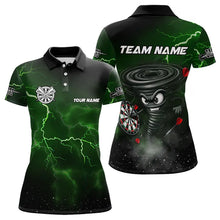 Load image into Gallery viewer, Personalized Thunder Lightning Funny Storm Custom Dart Shirt For Women, Cool Green Dart Team Jerseys TDM3497