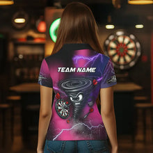 Load image into Gallery viewer, Personalized Pink Thunder Lightning Tornado Custom Funny Dart Shirts For Women, Cool Dart Team Jersey TDM3652
