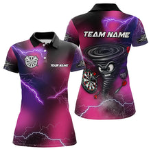 Load image into Gallery viewer, Personalized Pink Thunder Lightning Tornado Custom Funny Dart Shirts For Women, Cool Dart Team Jersey TDM3652