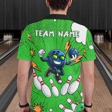Load image into Gallery viewer, Green Funny Bowling Ball Jersey For Men Custom Bowling Team Shirt, Bowling Uniform Polo &amp; 1/4 Zip TDM6422