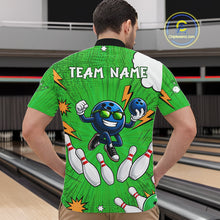 Load image into Gallery viewer, Green Funny Bowling Ball Jersey For Men Custom Bowling Team Shirt, Bowling Uniform Polo &amp; 1/4 Zip TDM6422