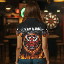 Load image into Gallery viewer, Personalized Fire Dartboard Dragon Dart Shirts For Women Custom Dart Team Jersey Polo &amp; Quarter Zip TDM3807