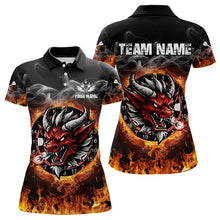 Load image into Gallery viewer, Personalized Fire Dartboard Dragon Dart Shirts For Women Custom Dart Team Jersey Polo &amp; Quarter Zip TDM3808
