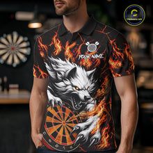 Load image into Gallery viewer, Custom Orange Dartboard Wolf Darts Shirt For Men, Fire Darts Team Jersey Polo &amp; Quarter Zip TDM6433