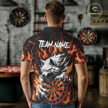Load image into Gallery viewer, Custom Orange Dartboard Wolf Darts Shirt For Men, Fire Darts Team Jersey Polo &amp; Quarter Zip TDM6433