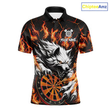 Load image into Gallery viewer, Custom Orange Dartboard Wolf Darts Shirt For Men, Fire Darts Team Jersey Polo &amp; Quarter Zip TDM6433