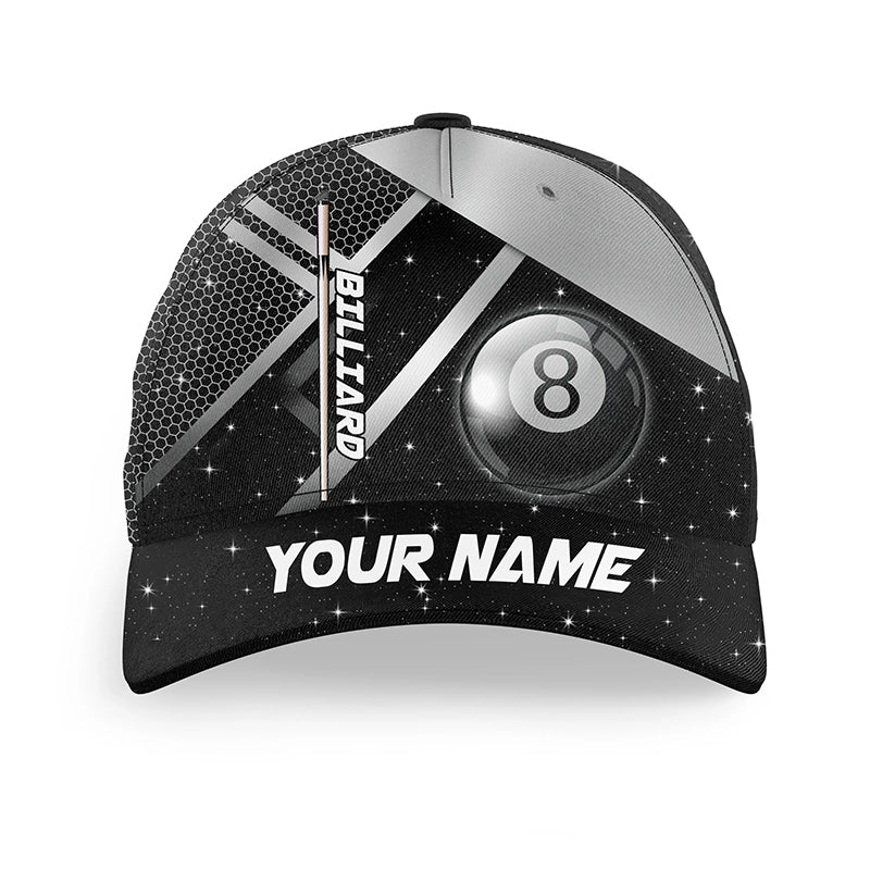 Personalized 8 Ball Pool Black Billiard Cap Hats For Pooler Custom 3D Printed Billiard Baseball Caps TDM2119