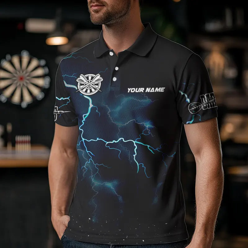 Personalized Thunder Lightning Tornado Custom Funny Dart Shirts For Men, Cool Dart Team Jerseys TDM3109