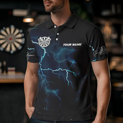 Personalized Thunder Lightning Tornado Custom Funny Dart Shirts For Men, Cool Dart Team Jerseys TDM3109