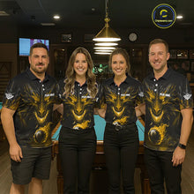 Load image into Gallery viewer, Personalized Dragon 8 Ball Fire Flame 3D Billiard Shirt For Men, Billiard League Team Jersey|Yellow TDM5595