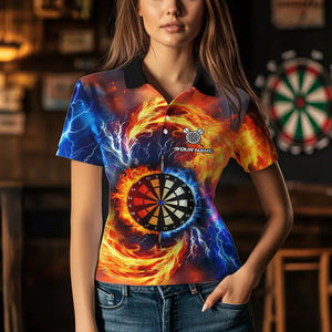 Personalized Water Fire Dart Shirt With Pocket Option For Women, Darts Jersey TDM3510