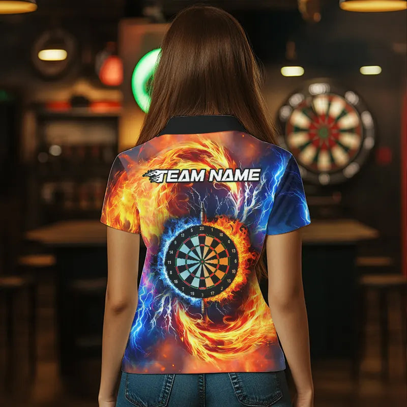 Personalized Water Fire Dart Shirt With Pocket Option For Women, Darts Jersey TDM3510