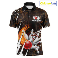 Load image into Gallery viewer, Personalized Skull Bowling Jersey For Men Custom Bowling Team Shirt Polo &amp; Quarter Zip | Orange TDM6205