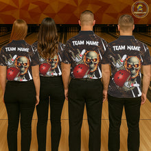 Load image into Gallery viewer, Personalized Skull Bowling Jersey For Men Custom Bowling Team Shirt Polo &amp; Quarter Zip | Orange TDM6205