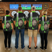 Load image into Gallery viewer, Personalized Green Swirl Heartbeat Darts Shirt For Men Custom Darts Jersey Team Polo &amp; 1/4 Zip TDM6214