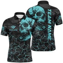 Load image into Gallery viewer, Funny Skull Holding 8 Ball Billiard Custom Men Polo &amp; Quarter-Zip Shirt, Billiard Pool Jersey Shirt TDM1715
