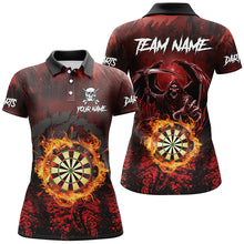 Load image into Gallery viewer, Personalized Red 3D Dart Board Fire Women Dart Shirts, Grim Reaper Dart Jerseys Dart Outfit TDM2871