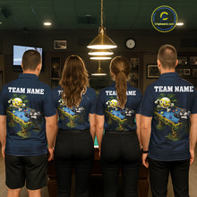 Load image into Gallery viewer, Blue Funny Tropical 8 Ball &amp; 9 Ball Billiard Shirt For Men Custom Pool Team Jersey Polo &amp; 1/4 Zip TDM6444