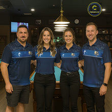 Load image into Gallery viewer, Blue Funny Cat 8 Ball &amp; 9 Ball Billiard Shirt For Men Custom Pool Team Jersey Polo &amp; 1/4 Zip TDM6445