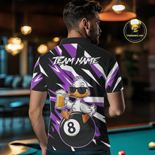 Load image into Gallery viewer, Custom Purple Funny Duck 8 Ball Pool Billiard Shirt For Men, Billiard Team Jersey Polo &amp; 1/4 Zip TDM6449