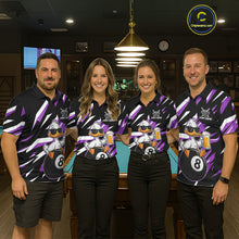 Load image into Gallery viewer, Custom Purple Funny Duck 8 Ball Pool Billiard Shirt For Men, Billiard Team Jersey Polo &amp; 1/4 Zip TDM6449